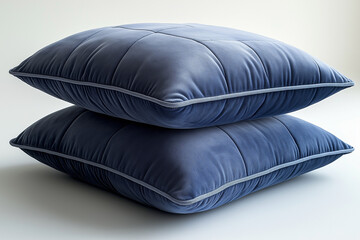 Photo studio d'un coussin en velours doux avec texture luxueuse et design minimaliste, sur fond blanc