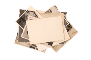 Stacked retro photo cards.