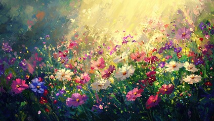 Obraz premium flowers in a garden