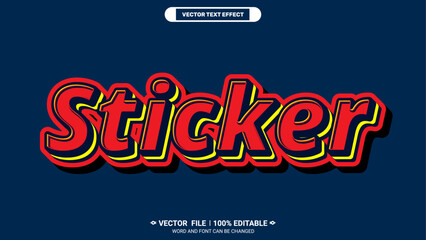 Obraz premium Sticker bold logotype 3d editable vector text style effect 