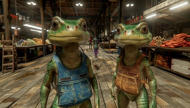 Vibrant intergalactic marketplace showcasing unique goods and diverse alien interactions