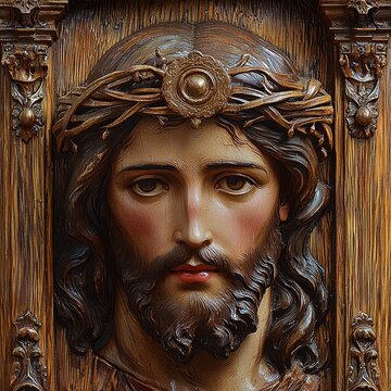 professional religious icon features Holy Mandylion showcasing Christ's face imprinted cloth celestial motifs and rich detailing evokes reverence and awe.