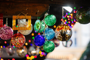 colorful christmas baubles