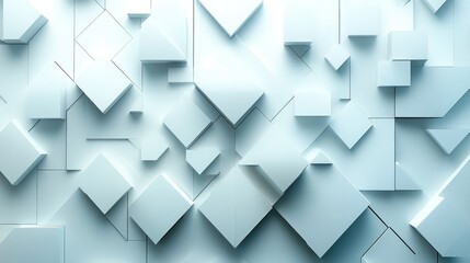 Fototapeta premium Abstract light blue geometric shapes background. (1)