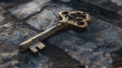 Ancient key badge symbol of value and significance
