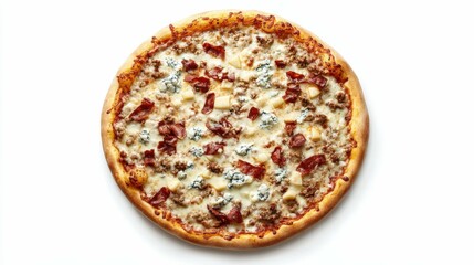 pizza mozzarella  blue cheese pear white background