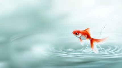   Goldfish bobbing out of water