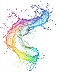 Obraz premium Vibrant rainbow liquid splash. AI.