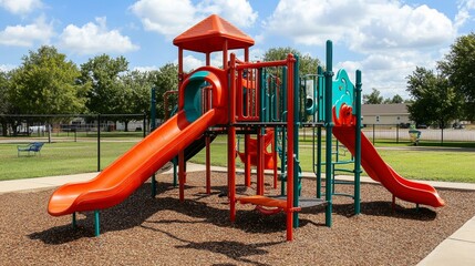 Child Playing On Adventure Playground At Gathering Place In Tulsa