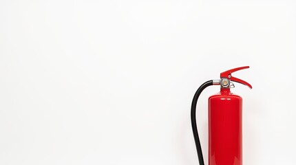 Obraz premium Vibrant Red Fire Extinguisher on White Background