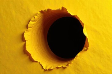 Fototapeta premium A hole in the yellow wall