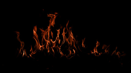 Texture of fire on black background. Hell bonfire. Texture of fire on a black background. Fire over...
