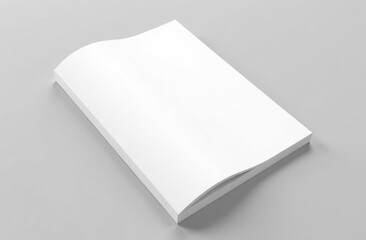 Blank A4 portrait, US-Letter, brochure magazine isolated on grey, with trimming track