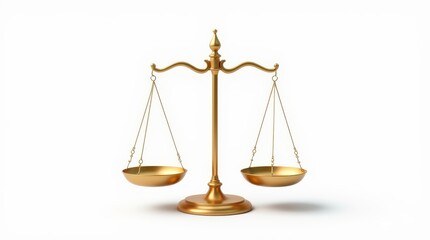 Golden 3D Hyper-Realistic Balance Scale Illustration