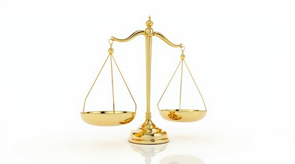 Golden 3D Hyperrealistic Balance Scale Illustration