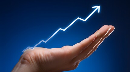Hand holding a growth graph, Generative AI