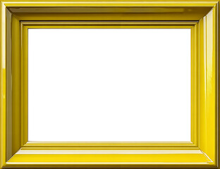 yellow frame on white background, glossy frame