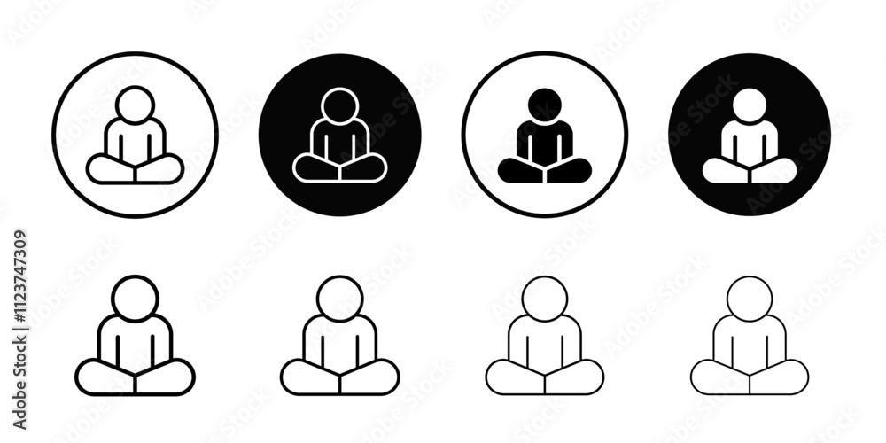 Aufkleber yoga pose icon web design in vector
