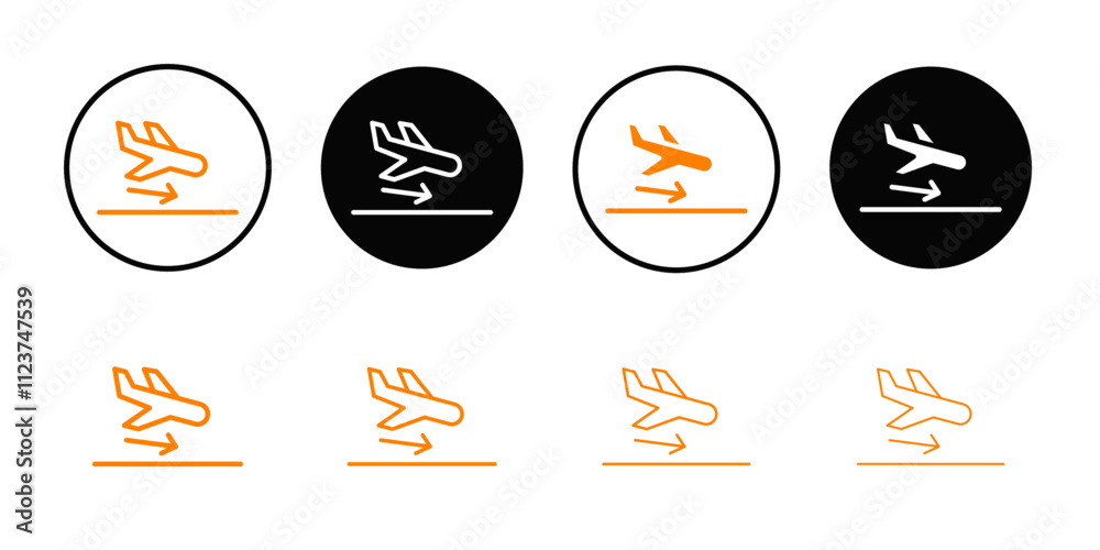 Poster arrivals plane icon web design in vector