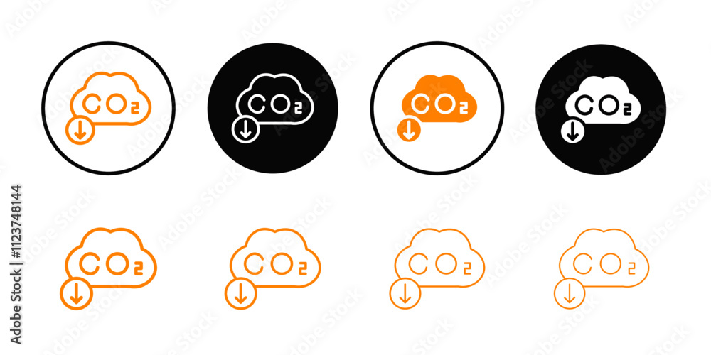 Poster CO2 reduction icon web design in vector