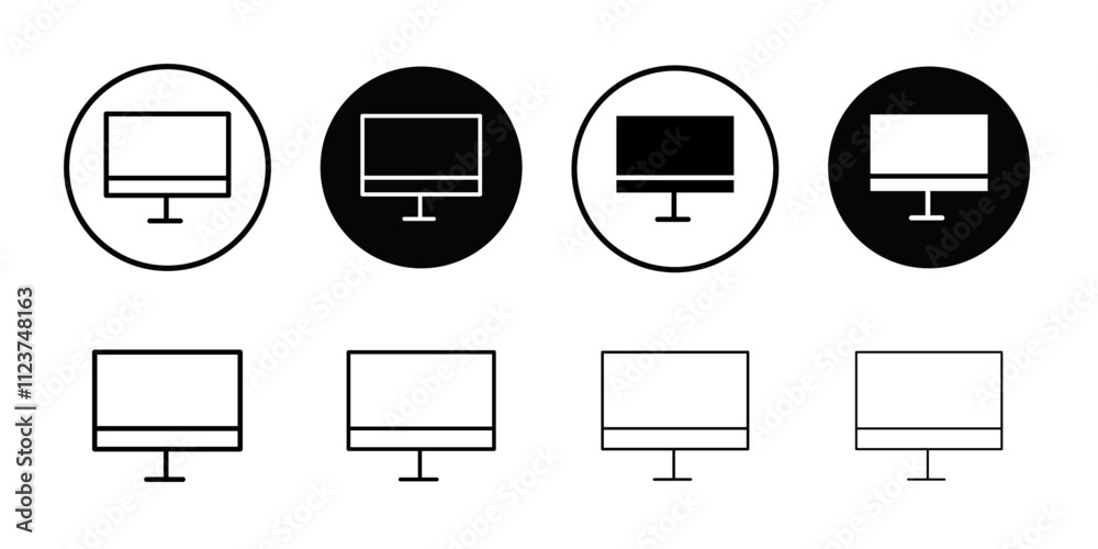 Poster Computer monitor icon web design in vector