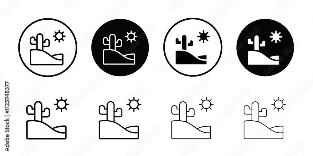 Poster Desert cactus icon web design in vector