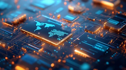 Obraz premium Seamless cross border secure payment portrayed in modern 3D visual concept picture