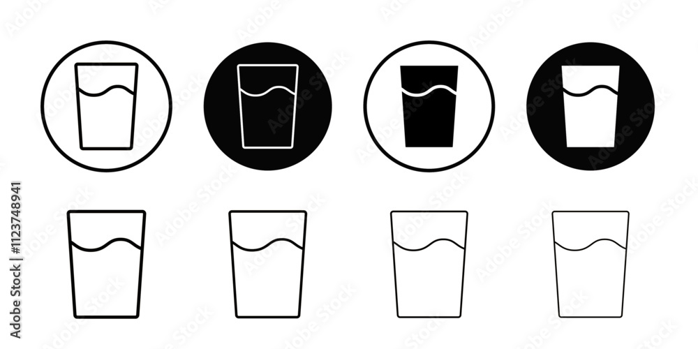Poster glass of water icon web design in vector