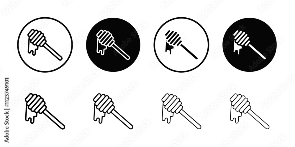 Aufkleber honey dipper icon web design in vector