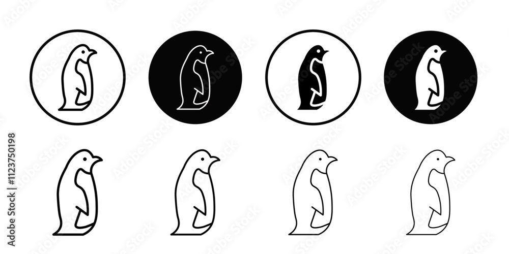 Poster Penguin icon web design in vector