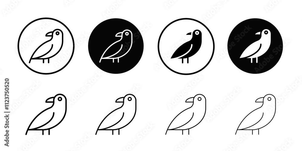 Poster raven icon web design in vector