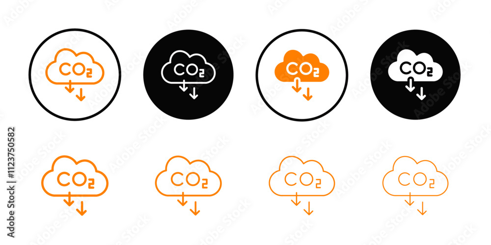 Poster Reduce carbon dioxide co2 icon web design in vector