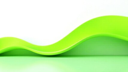 Bright and vibrant abstract design with lime green waves isolated on white background