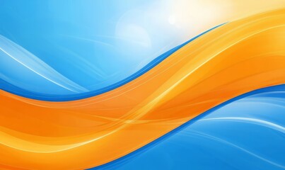 Fototapeta premium Abstract blue and orange background with lines