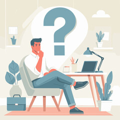 Thinking Flat Vector Design