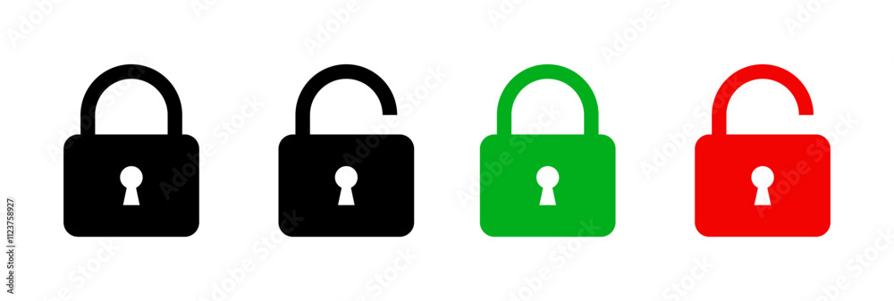Aufkleber Lock icon . privacy icon , secure private security icons - padlock icon button - Keyhole icon, Door key hole button. web vector icon