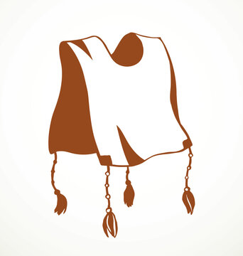 Vector drawing. Jewish clothing tzitzit