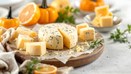 Delicious cheese on the board