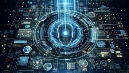 Intricate Glowing Orb with Blue Light Beams