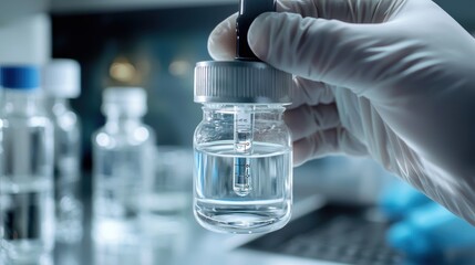 Researchers conduct hydrogen fuel cell experiments for renewable energy innovation in science laboratory setting