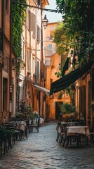 Fototapeta premium Charming Italian Alleyway Restaurant