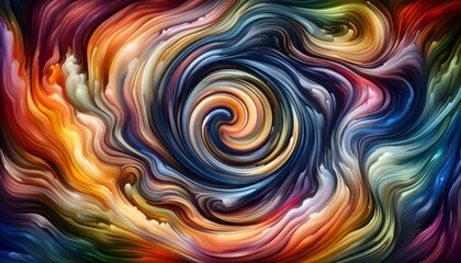 Obraz premium Abstract Landscape with Red, Yellow, and Orange Swirls