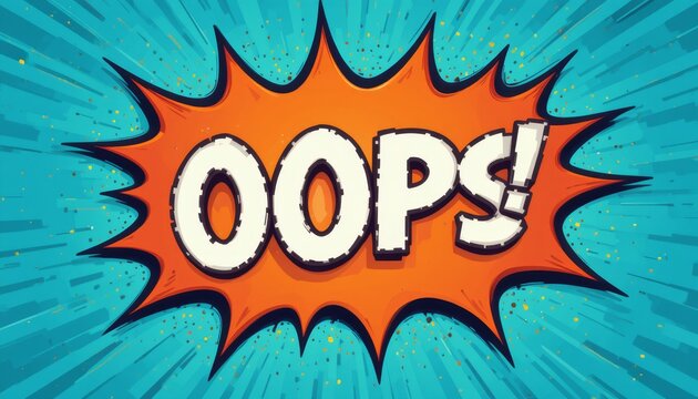 Colorful comic-style burst with the word oops showcasing a whimsical expression of surprise