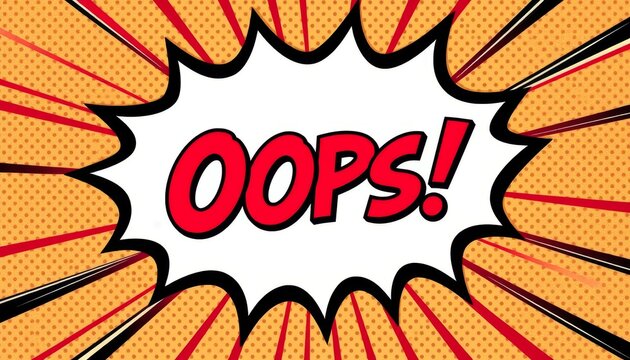 Colorful comic-style burst with the word oops showcasing a whimsical expression of surprise