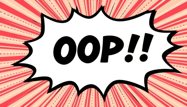 Colorful comic-style burst with the word oops showcasing a whimsical expression of surprise