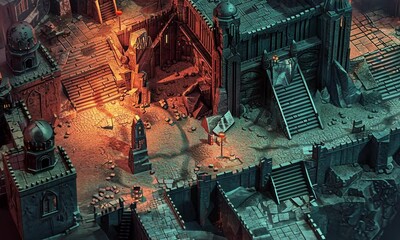 Fantasy board game isometric map design