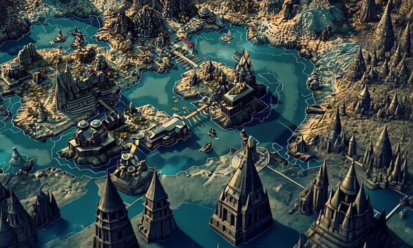 Intricate isometric dungeon map for roleplaying games