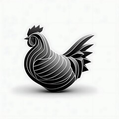 A geometric line art vector of a rooster, showcasing a unique and stylish design. Ideal for creating modern and trendy graphics