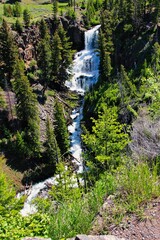 Undine Falls in Yellowstone National Park Wyoming.