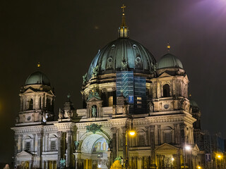 city cathedral at night